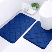 Unyqoos Zachte en Absorberende 2-Delige Badkamermat Set met Traagschuim en Antislip Functie