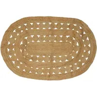 vidaXL Gebied Tapijt Naturel 152 x 245 cm Jute
