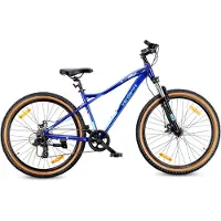 Sun baby Mountainbike, 27,5 inch, MTB, Shimano 7 versnellingen, vering, schijfremmen, standaard, frame maat M (17 inch), merk Verdant, kleur blauw