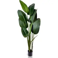 IvoQ Strelitzia Kunstplant 180 cm - Grote Paradijsvogelplant in Pot - Levensechte Kamerplant voor Binnen