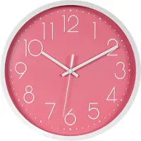 IvoQ Elegante Wandklok Roze 30 cm - Strak Design - Modern & Stil - Ideaal voor Thuisdecoratie
