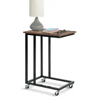 IvoQ Bijzettafel – Bijzettafel op Wieltjes – Industrieel – Rustiek Bruin – 50×35×67 cm – Bedtafeltje – Bijzettafel – Nachtkastje – Laptop Tafel – Laptoptafel op Wielen – Koffietafel – Bijzettafel Bank