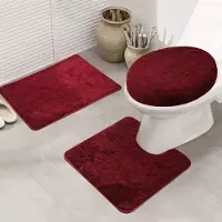 Unyqoos Luxueuze 3-delige Badmat Set voor Comfort en Stijl in de Badkamer