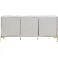 Vente-unique Dressoir met 3 deuren van MDF - Beige en goud - LYBAKA