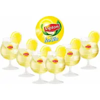 Lipton Ice Tea Longdrinkglazen Set van 6 – 300-399 ml – Wit Glas – Nieuw in Originele Verpakking