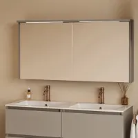 Fontana Grado spiegelkast met verlichting 117cm 2 deuren taupe