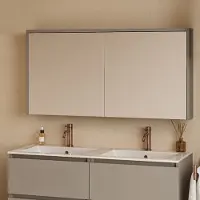 Fontana Basic spiegelkast 117cm met 2 deuren taupe