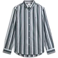 Tommy Hilfiger Overhemd 'Regular Fit Multicolour Stripe' smaragd / mintgroen / wit