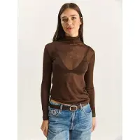 Bianco Aangesloten Lange Mouwen Colblouse