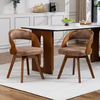 HAUSS SPOLE Eetkamerstoel - Draaibaar Design - Comfortabele Kuipstoel Met Ergonomische Rugleuning - Voor Eetkamer En Café - Bruin