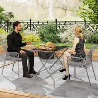 HAUSS SPOLE Gartenstoel – Set Van 2 – Met Armleuningen En Dikke Kussens – Voor Tuin Balkon En Terras – Rattan Donkergrijs