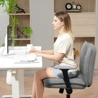HAUSS SPOLE Bureaustoel 76 X 70 X 85 97 Cm - Brede Zitting 63 Cm Met Opklapbare Armleuningen - In Hoogte Verstelbaar - Polyester Grijs