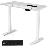 Desktronic HomeOne bureauframe - In hoogte verstelbaar bureau, staand bureau, tafelonderstel, in hoogte verstelbaar, elektrisch bureau met touchscreen en oplaadpoorten, wit