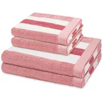 Ross Sonstiges 2 X handdoek 2 X douchehanddoek - in set 4 pack Doubleface Stripes