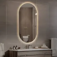 HAUSS SPOLE Badkamerspiegel – Led Verlichting en Anti Condens – 60 x 120 cm – Glas en Metaal – Zilver – Wandmontage