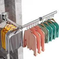 Unyqoos Opvouwbaar Wasrek voor Wandmontage - Aluminium - Voor Balkon en Slaapkamer - Zilver
