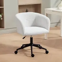 HAUSS SPOLE Bureaustoel 65 x 59 x 75 85 Cm - 360 Graden Draaibaar Met Wielen - Verstelbare Zithoogte - Polyester - Crème Wit