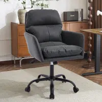HAUSS SPOLE Bureaustoel - Ergonomisch Met Zachte Vulling - Voor Kantoor En Kaptafel - PU Kunstleer - Zwart