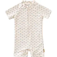 Fresk UV Zwempak 62 -Sneldrogende Zwemkleding voor Kinderen - UPF 50 - Zwemshirt voor Meisjes - Zwempak met Korte Mouwen - Beige - Paisley