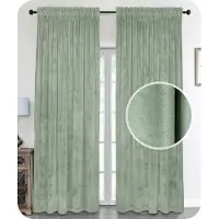 Unyqoos Geraffineerd Fluweel Verduisterend Gordijn met Kruisband en U-band, Lichtgroen, 140x245 cm