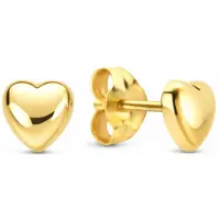 New Bling 9NBG-1085 – Gouden Oorbellen Dames – Oorknopjes Hart – 14K Goud – 4,5 mm – Cadeau voor Vrouwen