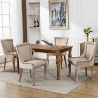 HAUSS SPOLE Eetkamerstoel - Luxe Fluweel - Comfortabele Zitting En Gebogen Rugleuning - Voor Eetkamer Of Leeshoek - Beige