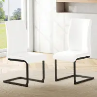 HAUSS SPOLE Eetkamerstoel 2 Stuks - Ergonomische Rugleuning - Comfortabele Zitting - Kunstleer - Metalen Poten - Wit Zwart