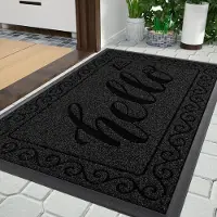 Unyqoos Weerbestendige en Wasbare Antislip Deurmat voor Buiten en Binnen 75 x 43 cm Zwart