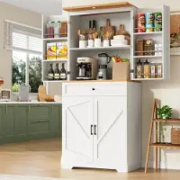 HAUSS SPOLE Kolomkast - Hoge Kast Met 12 Vakken En Grote Lades - Anti-Kantelbeveiliging Met Stille Rails - MDF Houtlook Blad - 80x40x180 cm - Wit