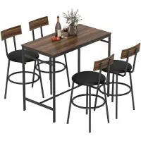 HOMCOM Bartafelset Staal, MDF 110L x 55B x 90H cm Bruin