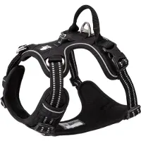 TrueLove - Hondentuigje - Hondenharnas - Anti Trek Tuigje - Reflecterend Harnas - 69-81 cm - Large - Zwart