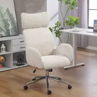 HAUSS SPOLE Bureaustoel 6,5 Cm Verstelbare Hoofdsteun - Ergonomische Volledige Ondersteuning - Kantelbaar Draaibaar - Polyester Lichtgrijs
