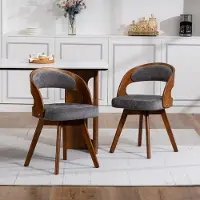 HAUSS SPOLE Eetkamerstoel - Draaibaar 360 Graden - Ergonomisch Met Gestoffeerde Zitting - Voor Eetkamer En Café - Linnen Grijs