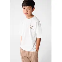 Shoeby T-shirt wit Jongens Katoen Ronde hals Backprint - maat 134/140