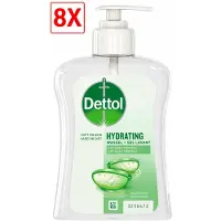 Dettol 8 x Handzeep - Antibacterieel - Verzachtend - Aloë Vera - 250 ml