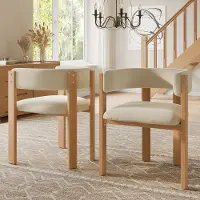 HAUSS SPOLE Eetkamerstoel 47x48x72,5 cm - Ergonomisch Met Dikke Vulling - Stabiel En Onderhoudsvriendelijk - Beige Naturel