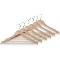 Zeller Kledinghangers - 15x - bruin - hout - met broekstang - 44 cm