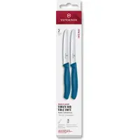 Victorinox Swiss Classic 6.7832.2C1 Tomato & Table Knife, Wavy, Blue, set van 2 tomatenmessen