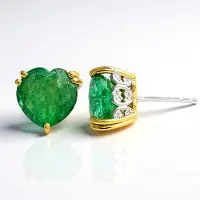 Cavill - Hartgeslepen Zambiaanse Smaragd Oorbellen - 925 Sterling Zilver - 6,3 Karaat - Elegante Groene Edelsteen Oorbellen Dames