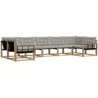 vidaXL Buiten bank set 7 st Wit en Lichtgrijs