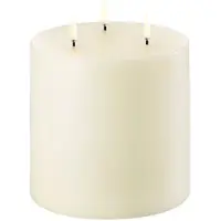 Uyuni LED kaars ivoor - 15 x 15 cm - Led Rustieke Kaars ivoor Kleur - echt Kaars Was met 3D Vlam Hoogte 15 cm - ledkaars XL & Timer