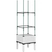 vidaXL Plantenbak met latwerk 160x120x142,5 cm polypropeen zwart