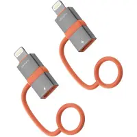 4smarts USB-C naar Lightning adapter met PD-opladen, 27W, set van 2, grijs