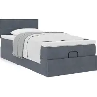 vidaXL Ottoman bed met matras 120x200cm fluweel donkergrijs