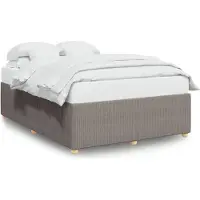 vidaXL Bedframe zonder matras stof taupe 160x200 cm