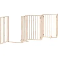 vidaXL Hondenhek met deur opvouwbaar 6 panelen 300 cm populierenhout
