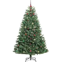 vidaXL Kunstmatige Hinged Kerstboom Groen 180 cm PVC en Metalen