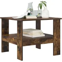 vidaXL Salontafel Rook Eiken 57 x 55 x 45 cm Bewerkt hout