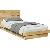 vidaXL Bedframe hoofdeinde zonder matras 150x200 cm massief hout eiken