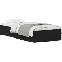 vidaXL Bedframe met lade Zwart Eiken 100 x 200 cm Bewerkt hout